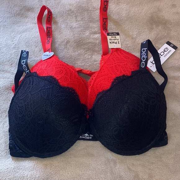 bebe* Lace Push-up Bra Set of 2 * Lace Red & Black * Multiple Sizes Available❣️ - Picture 3 of 5